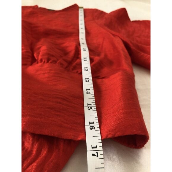 Free People Women's Stella Cutout Crop Top XS Red Linen Blend Going Out Top - Picture 8 of 8